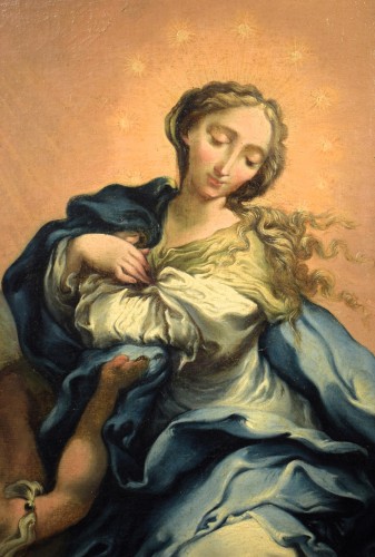 XVIIe siècle - Assomption de la Vierge - Ecole génoise de la fin du XVIIe siècle